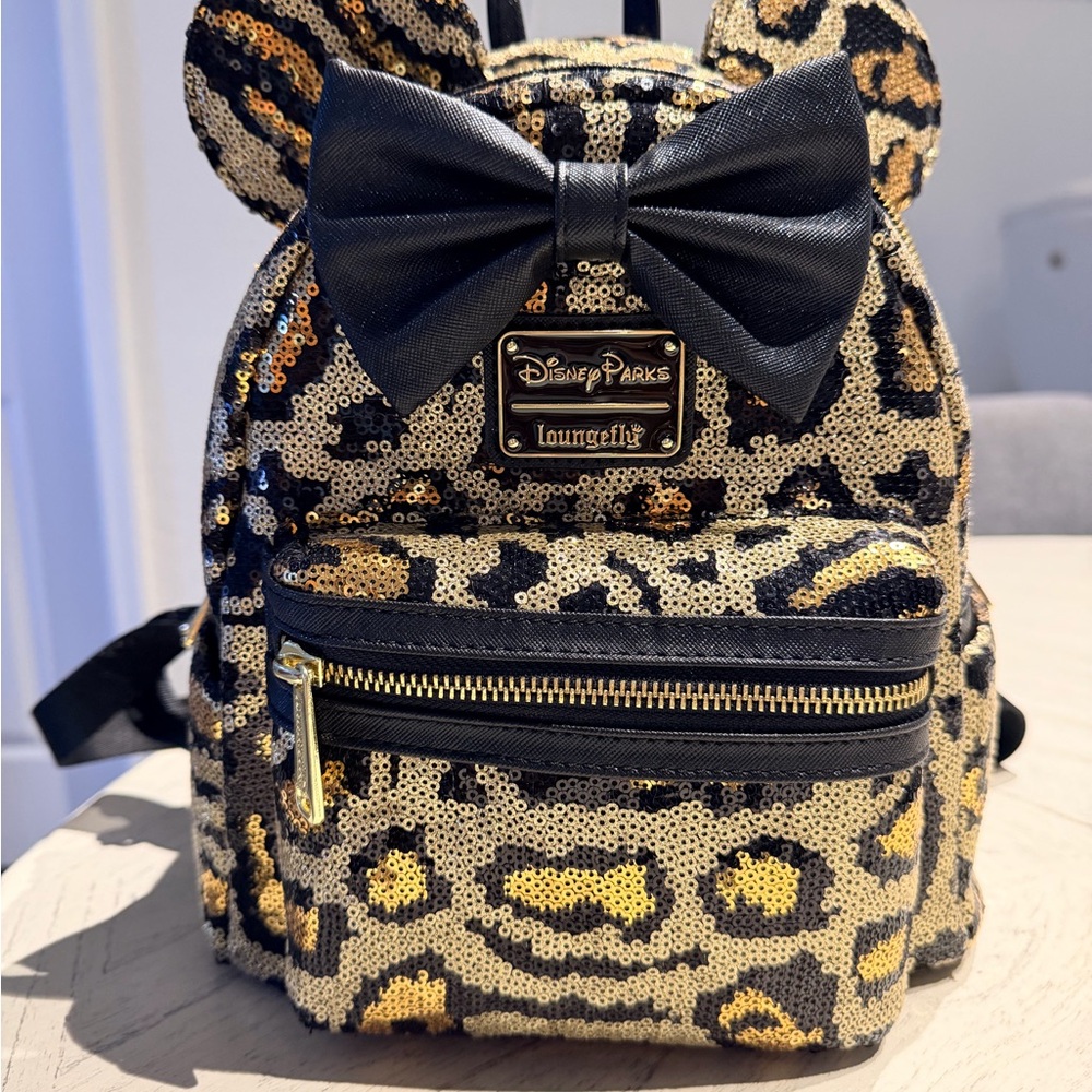 Disney Parks Loungefly Leopard Sequin Mini Backpack